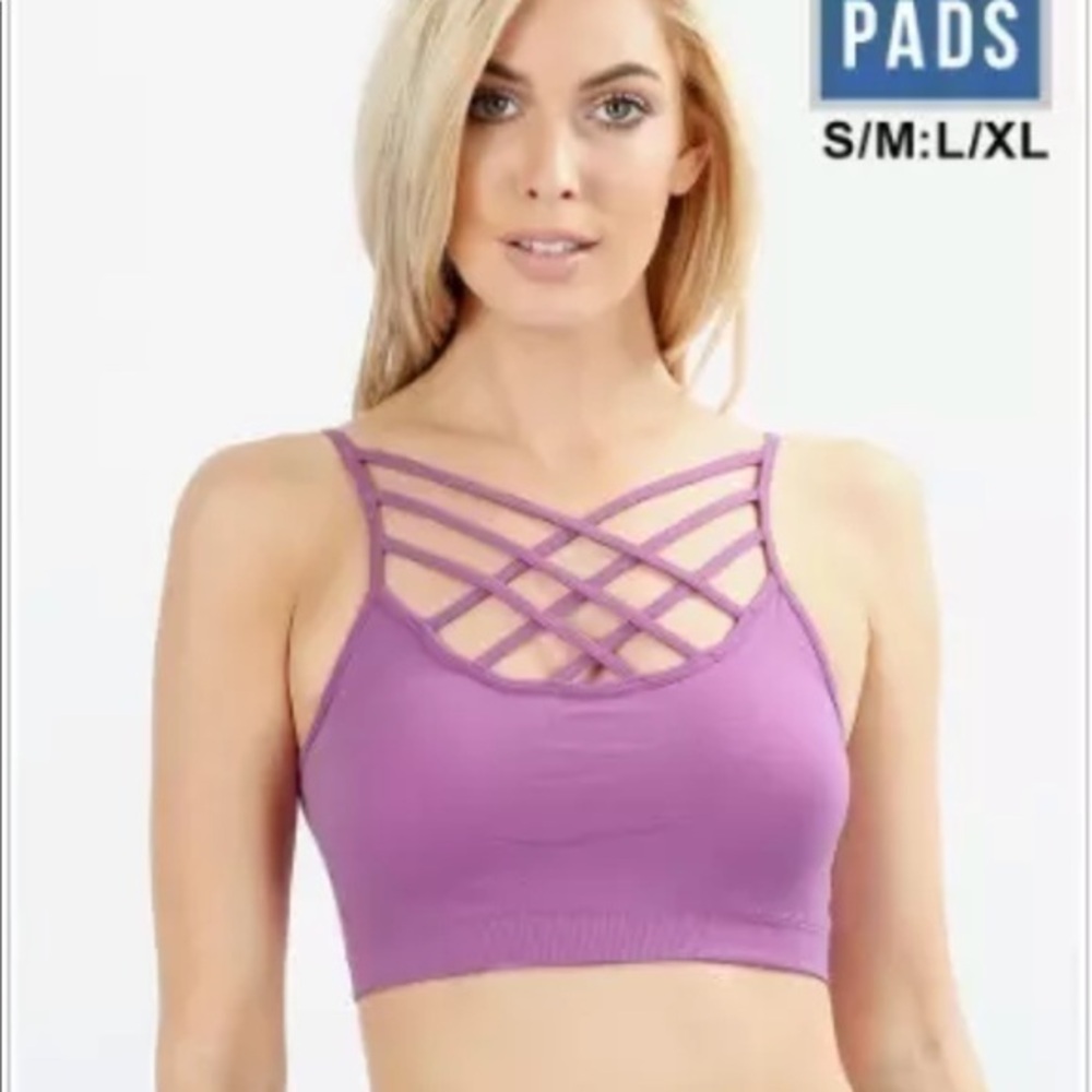Crisscross Caged Strappy Seamless Bralette Padded